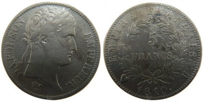 kosuke_dev フランス　フランス第一帝政　5フラン　1810年　銀貨　美品