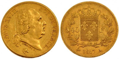 kosuke_dev フランス王　ルイ18世　40フラン　1817年　金貨　美品