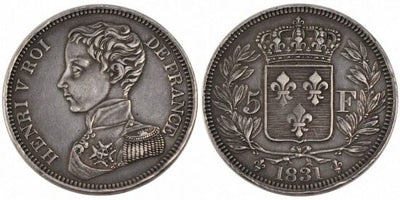 kosuke_dev フランス王　アンリ5世　5フラン　1831年　銀貨　美品