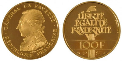 kosuke_dev フランス　フランス第五共和政　100フラン　1987年　金貨　プルーフ