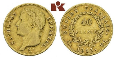 kosuke_dev フランス　ナポレオン1世　40フラン　1815年　金貨　美品