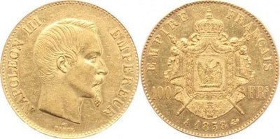 kosuke_dev フランス　ナポレオン3世　100フラン　1858年　金貨　極美品