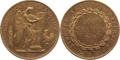 kosuke_dev フランス　フランス第三共和政　100フラン　1909年　金貨　極美品
