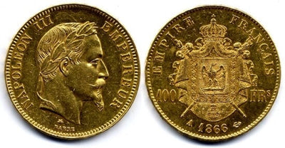kosuke_dev フランス　ナポレオン3世　100フラン　1866年　金貨　極美品