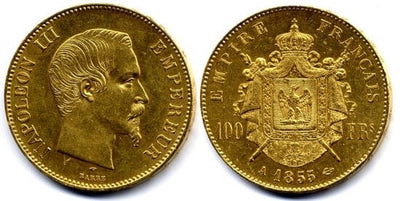 kosuke_dev フランス　ナポレオン3世　100フラン　1855年　金貨　極美品