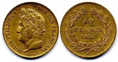 kosuke_dev フランス王　ルイ・フィリップ1世　40フラン　1835年　金貨　美品