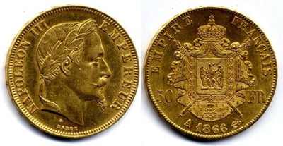 kosuke_dev フランス　ナポレオン3世　50フラン　1866年　金貨　極美品