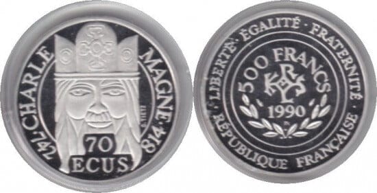 kosuke_dev フランス　フランス第五共和政　500フラン　1990年　硬貨　プルーフ