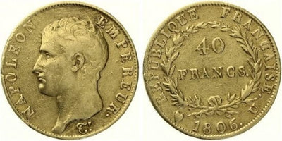 kosuke_dev フランス　ナポレオン　40フラン　1806年　金貨　美品