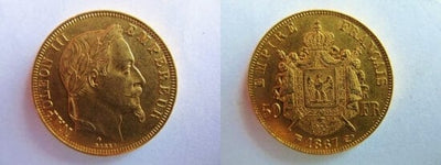 kosuke_dev フランス　ナポレオン3世　50フラン　1867年　金貨　極美品