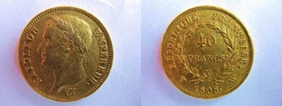kosuke_dev フランス　ナポレオン1世　40フラン　1808年　金貨　美品