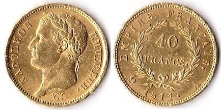 フランス ナポレオン1世 40フラン 1811年 金貨 美品 | アンティーク 