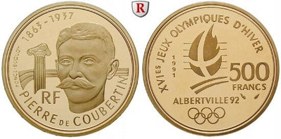 kosuke_dev フランス　フランス第五共和政　500フラン　1991年　金貨　プルーフ