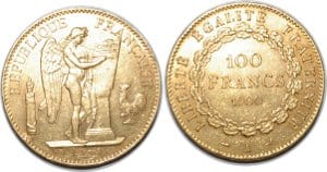 kosuke_dev フランス　フランス第三共和政　100フラン　1900年　金貨　極美品