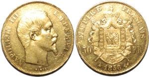kosuke_dev フランス　ナポレオン3世　50フラン　1858年　金貨　美品