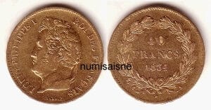 kosuke_dev フランス王　ルイ・フィリップ1世　40フラン　1834年　硬貨　美品