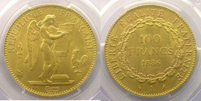 kosuke_dev フランス　フランス第三共和政　100フラン　1886年　金貨　未使用