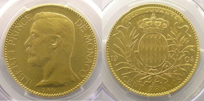 kosuke_dev モナコ大公　アルベール1世　100フラン　金貨　1904年　極美品