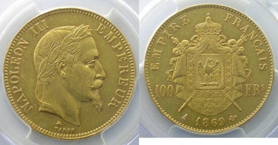 kosuke_dev フランス　ナポレオン3世　100フラン　1869年　金貨　美品