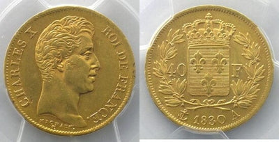 kosuke_dev フランス王　シャルル10世　40フラン　1830年　金貨　極美品