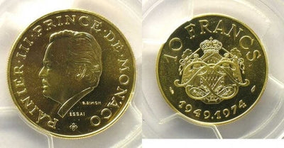 kosuke_dev モナコ大公　レーニエ3世　10フラン　金貨　1974年　未使用