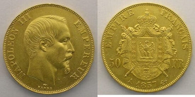 kosuke_dev フランス　ナポレオン3世　50フラン　1857年　金貨　美品