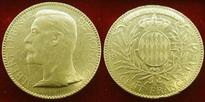 kosuke_dev モナコ大公　アルベール1世　100フラン　金貨　1901年　美品