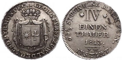 kosuke_dev 神聖ローマ帝国　ヴァルデック侯　ゲオルク1世　1/4ターラー　硬貨　1813年　極美品