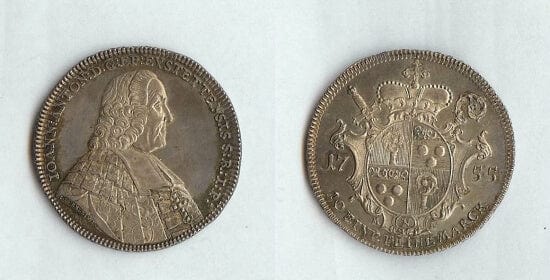 kosuke_dev 神聖ローマ帝国　アイヒシュテット司教　ヨハン・アントン2世　銀貨　1755年