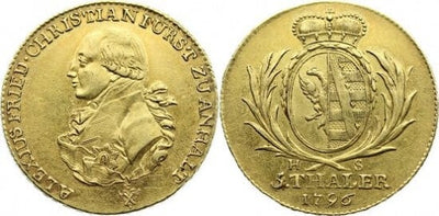kosuke_dev 神聖ローマ帝国　アレクシウス・フレデリック・クリスチャン　金貨　5ターラー　1796年　極美品