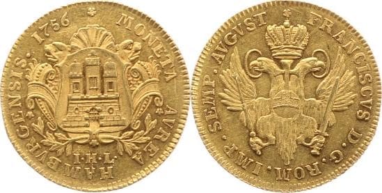 kosuke_dev 神聖ローマ帝国　ハンブルク　金貨　1756年　未使用