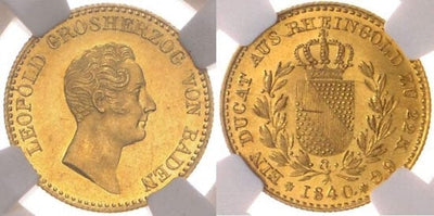 kosuke_dev 神聖ローマ帝国　バーデン大公　レオポルト・フォン・バーデン　金貨　1840年　未使用