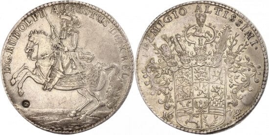 kosuke_dev 神聖ローマ帝国　ブラウンシュヴァイク公　ルドルフ・アウグスト　2ターラー　硬貨　1679年　美品