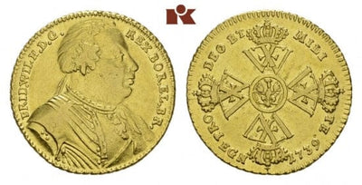 kosuke_dev 神聖ローマ帝国　プロイセン王　フリードリヒ・ヴィルヘルム1世 金貨　1739年　美品