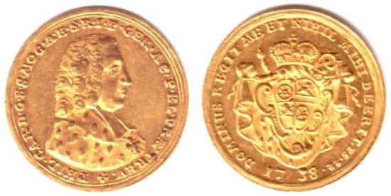 kosuke_dev 神聖ローマ帝国　マインツ大司教　フィリップ・カール　金貨　1728年　未使用