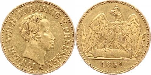 kosuke_dev 神聖ローマ帝国　プロセイン王　フリードリヒ・ヴィルヘルム3世　金貨　1831年　美品