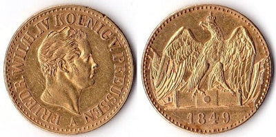 kosuke_dev 神聖ローマ帝国　プロイセン王　フリードリヒ・ヴィルヘルム4世　金貨　1849年　極美品