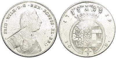 kosuke_dev 神聖ローマ帝国　プロイセン王　フリードリヒ・ヴィルヘルム1世　硬貨　2/3ターラー　1719年　極美品
