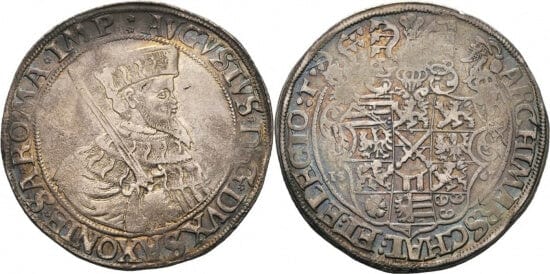 kosuke_dev 神聖ローマ帝国　ザクセン選帝侯　アウグスト　硬貨　ターラー　1547年　美品
