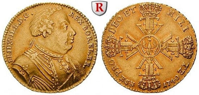 kosuke_dev 神聖ローマ帝国　プロイセン王　フリードリヒ・ヴィルヘルム1世　ターラー　金貨　1740年　極美品