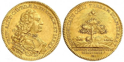 kosuke_dev ヴィート=ノウィート拍 ヨハン・フリードリヒ・アレクサンダー 1ダカット 金貨 1744年 極美品