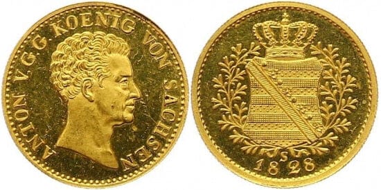 kosuke_dev 神聖ローマ帝国　ザクセン王　アントン　ダカット　金貨　1828年　未使用
