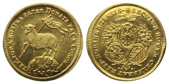 kosuke_dev 神聖ローマ帝国　ニュルンベルク　ダカット　金貨　1700年　未使用