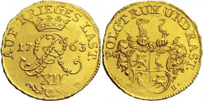 kosuke_dev 神聖ローマ帝国　ロイス侯　シュライツ・ハインリヒ12世　ダカット　金貨　1763年　未使用