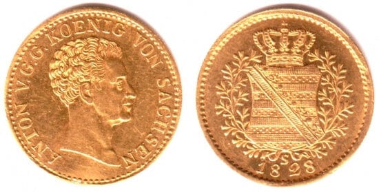 kosuke_dev 神聖ローマ帝国　ザクセン王　アントン　ダカット　金貨　1828年　極美品