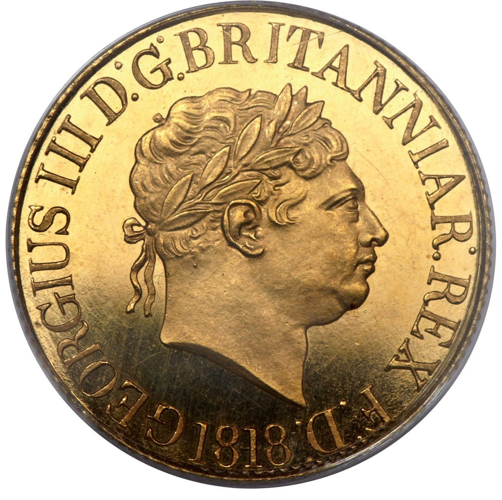 アンティークコインギャラリア 1818年 イギリス ジョージ3世 ソブリン金貨 パターン（試鋳貨） PCGS PR64DCAM