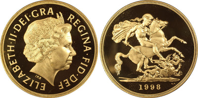 アンティークコインギャラリア 1998 イギリス 5ポンド金貨 PCGS PR69DCAM