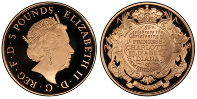 アンティークコインギャラリア 2015 イギリス プリンセスシャーロット洗礼記念 5ポンド金貨 PCGS PR69 DCAM