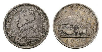kosuke_dev 神聖ローマ帝国　プロイセン王　フリードリヒ・ヴィルヘルム3世　1816年　硬貨　ターラー　美品