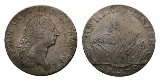 kosuke_dev 神聖ローマ帝国　プロイセン王　フリードリヒ2世　1772年　ターラー　硬貨　美品